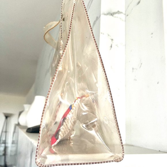 Authentic Limited Edition Hermes Clear Vinyl Kelly Bag 40 Souvenir - Picture 6 of 8